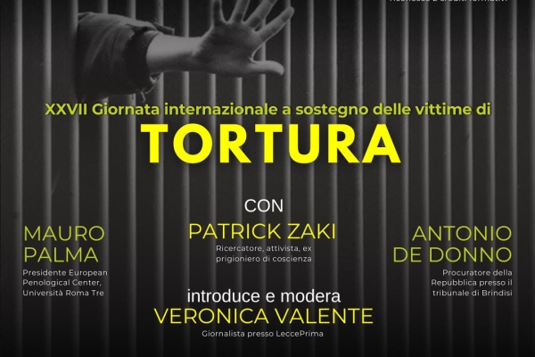 A Lecce la Giornata Internazionale a sostegno delle vittime di tortura
