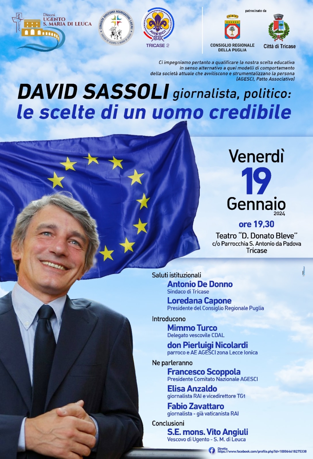 A Tricase un convegno in ricordo di David Sassoli